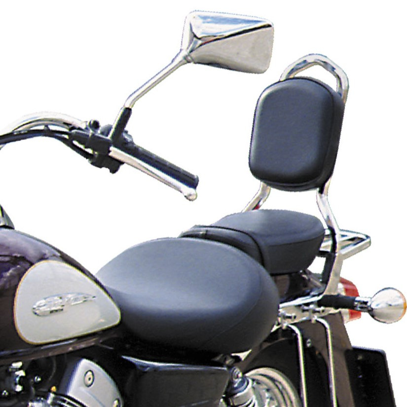 Dossier Sissy Bar Avec Porte-bagages Pour Honda Shadow VT600/VLX600 (1999-2007) – Noir, Dossier Rembourré – Installation Facile