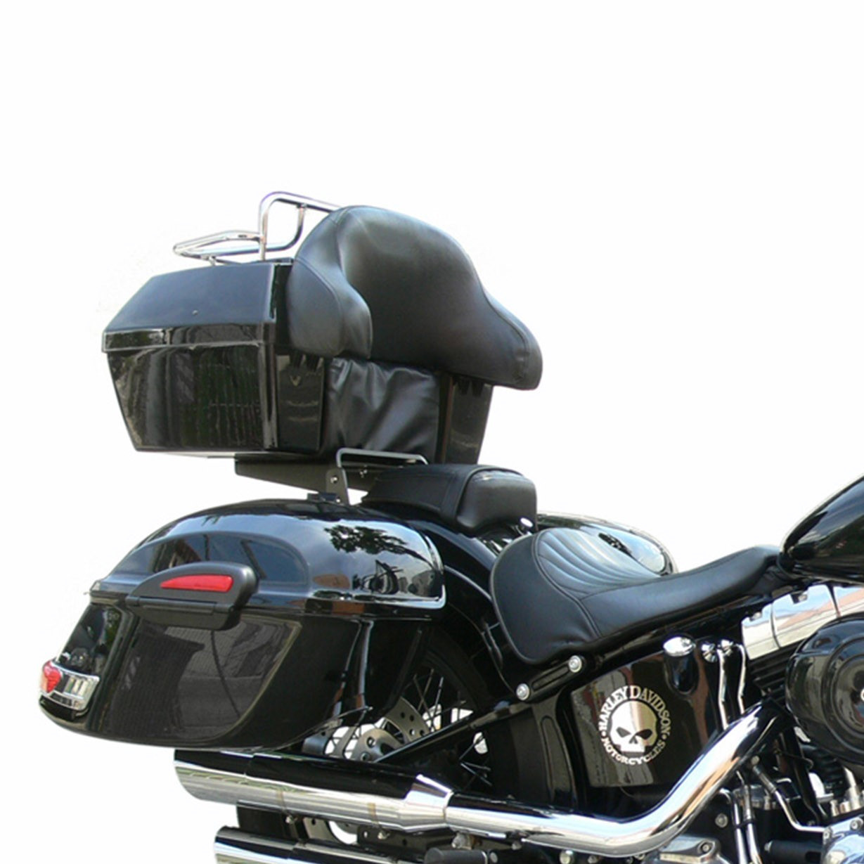 ✨ Top Case Moto Set avec Valises laterales et support montage pour moto  custom CraftrideTK3 cuir artificiel ✓ acheter